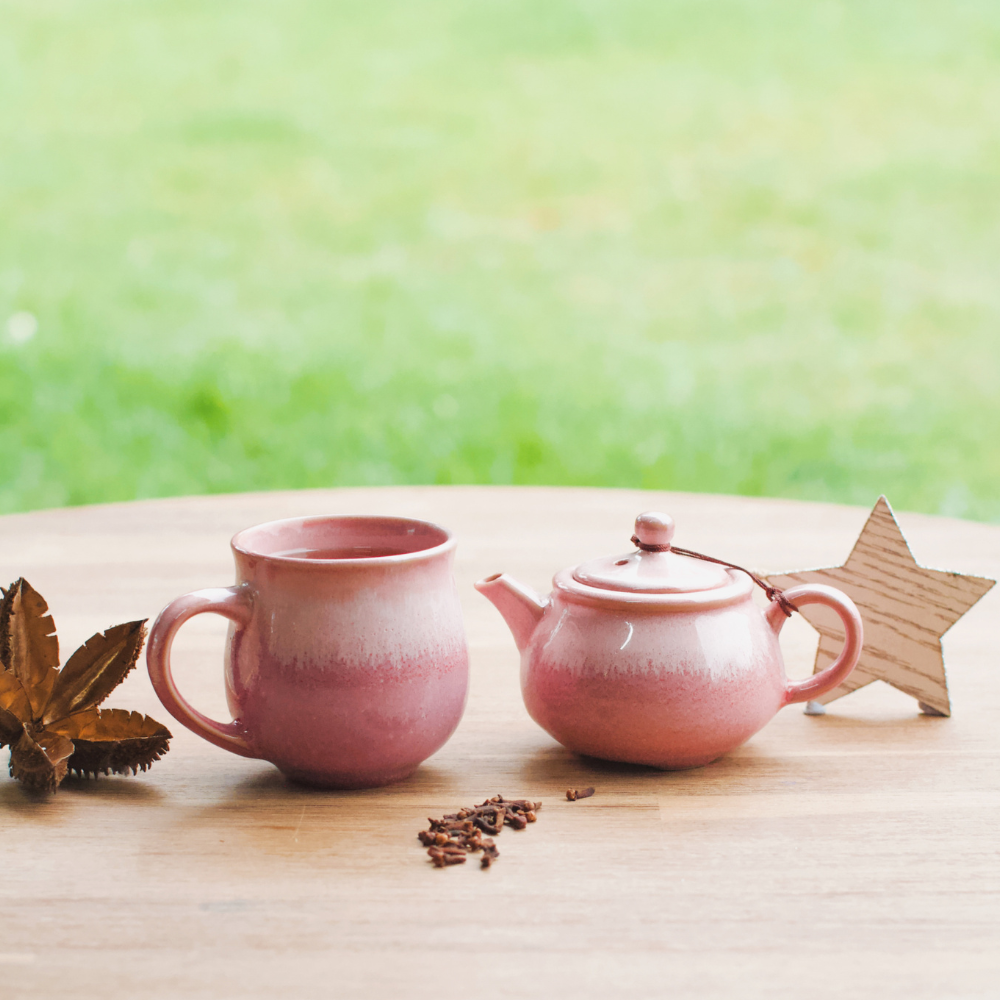 Pottery For The Planet Ceramic Belly Mug and Tinkerbell Teapot