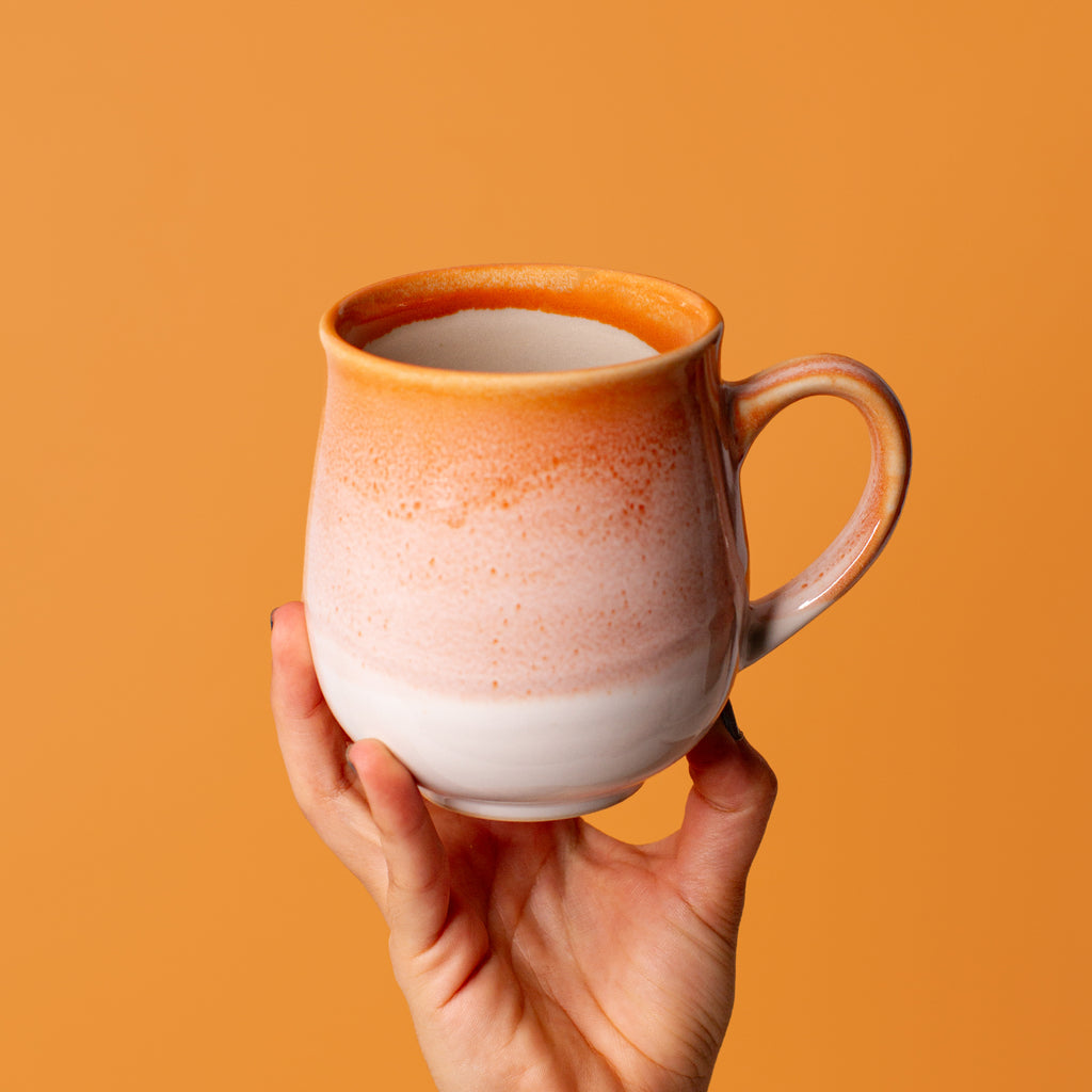Light pink and White ceramic Mug