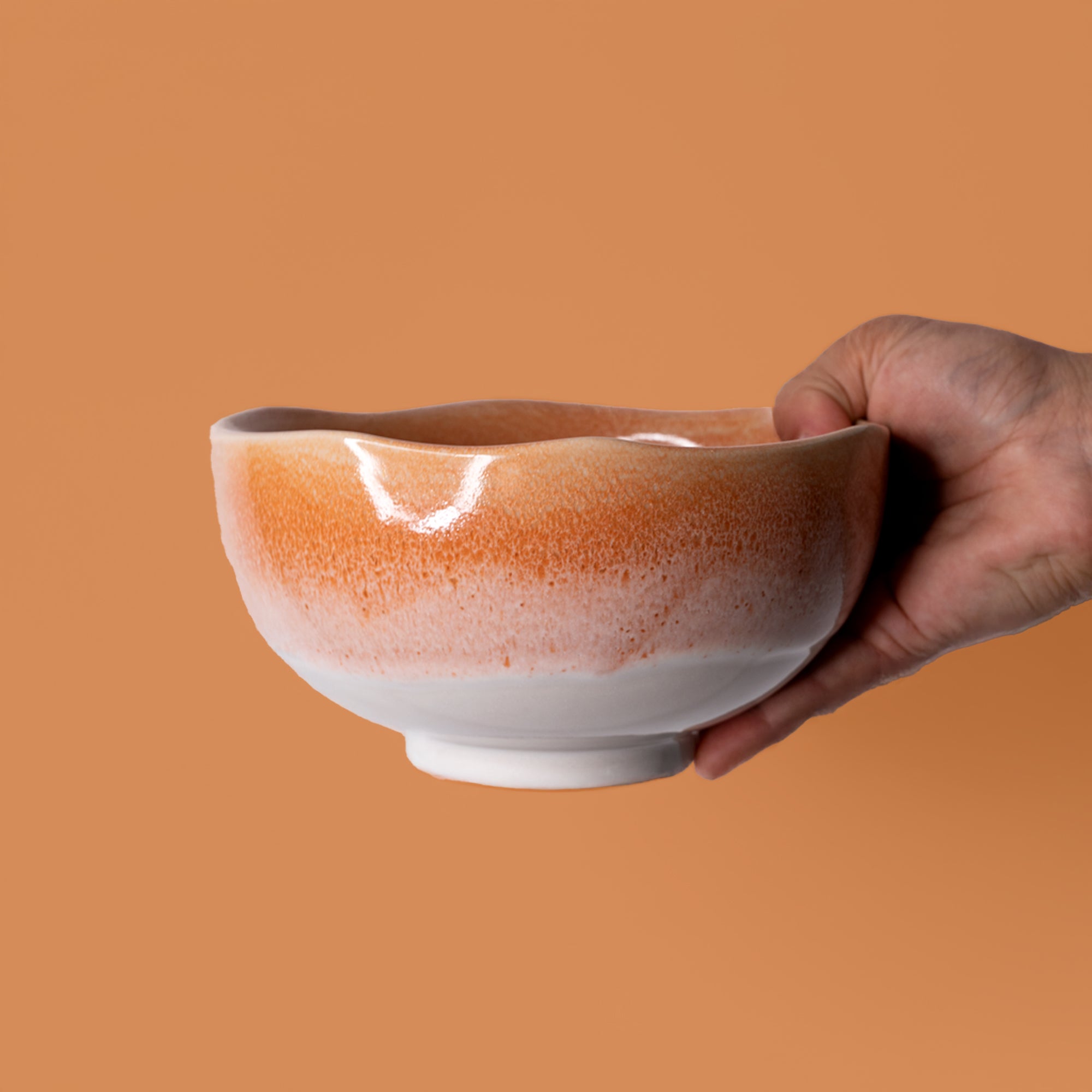 Pottery For The Planet Noodle Bowl Desert Sand Carved