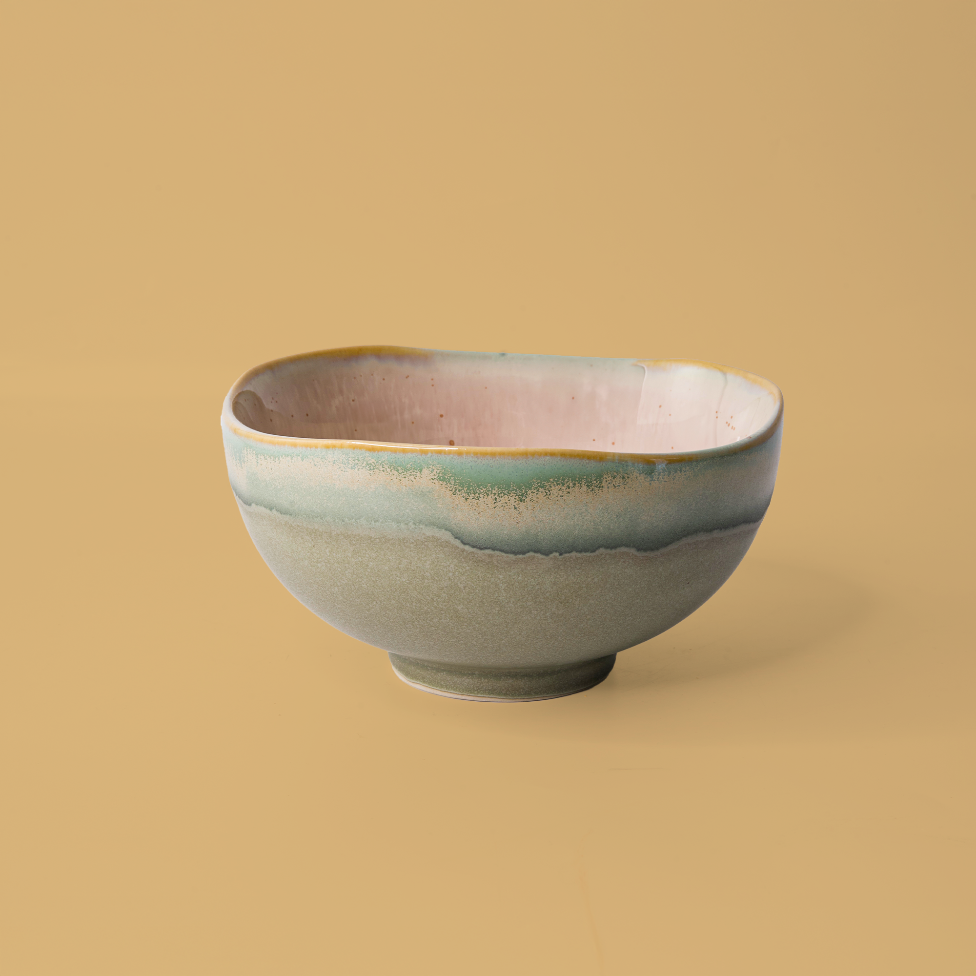 Rainforest Jasper Noodle Bowl Carved