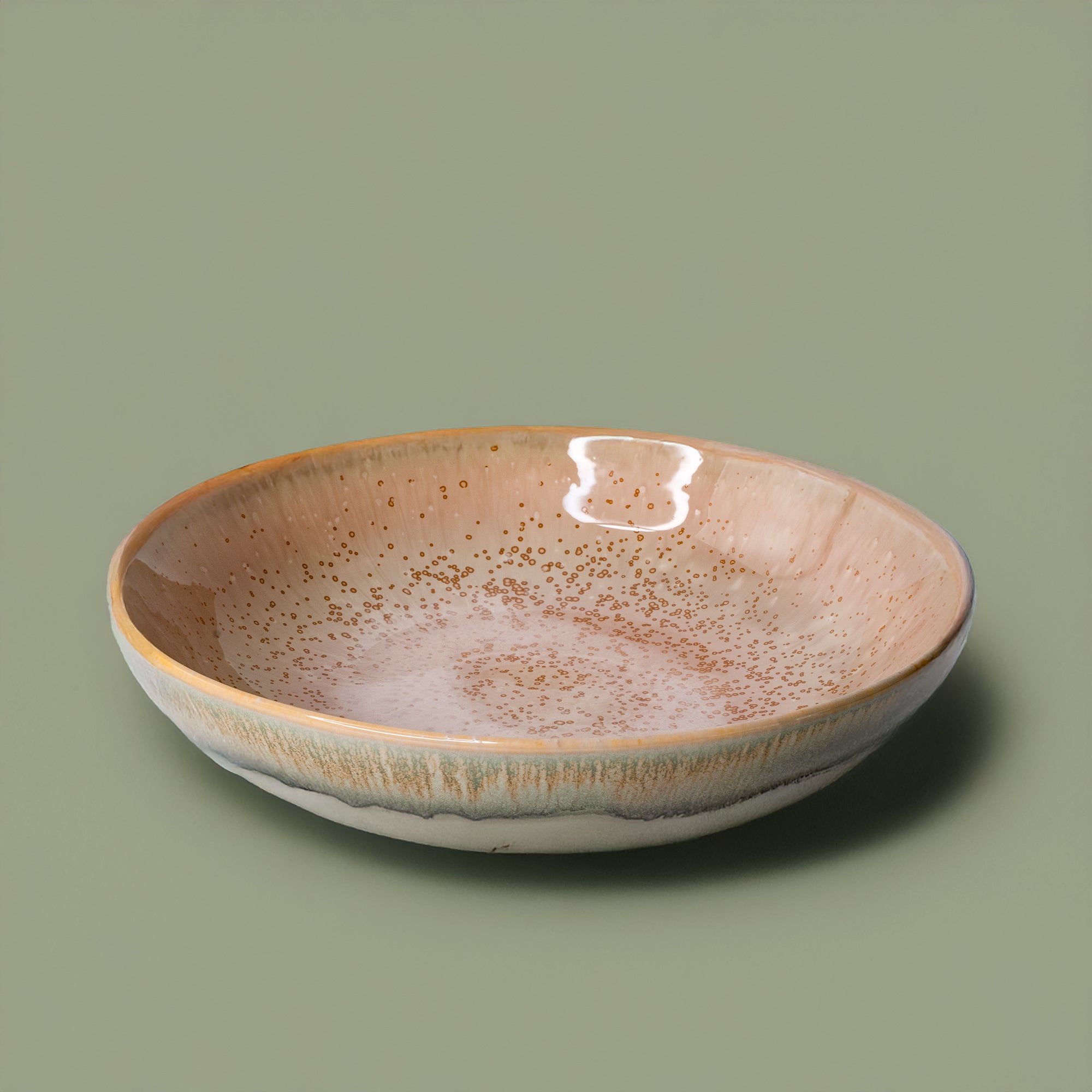 Pottery For The Planet Serving Bowl Rainforest Jasper