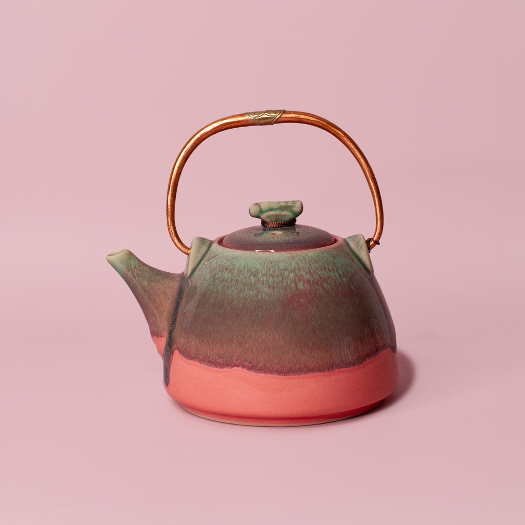 Pottery For The Planet Ceramic Teapot Alice Pink Flamingo
