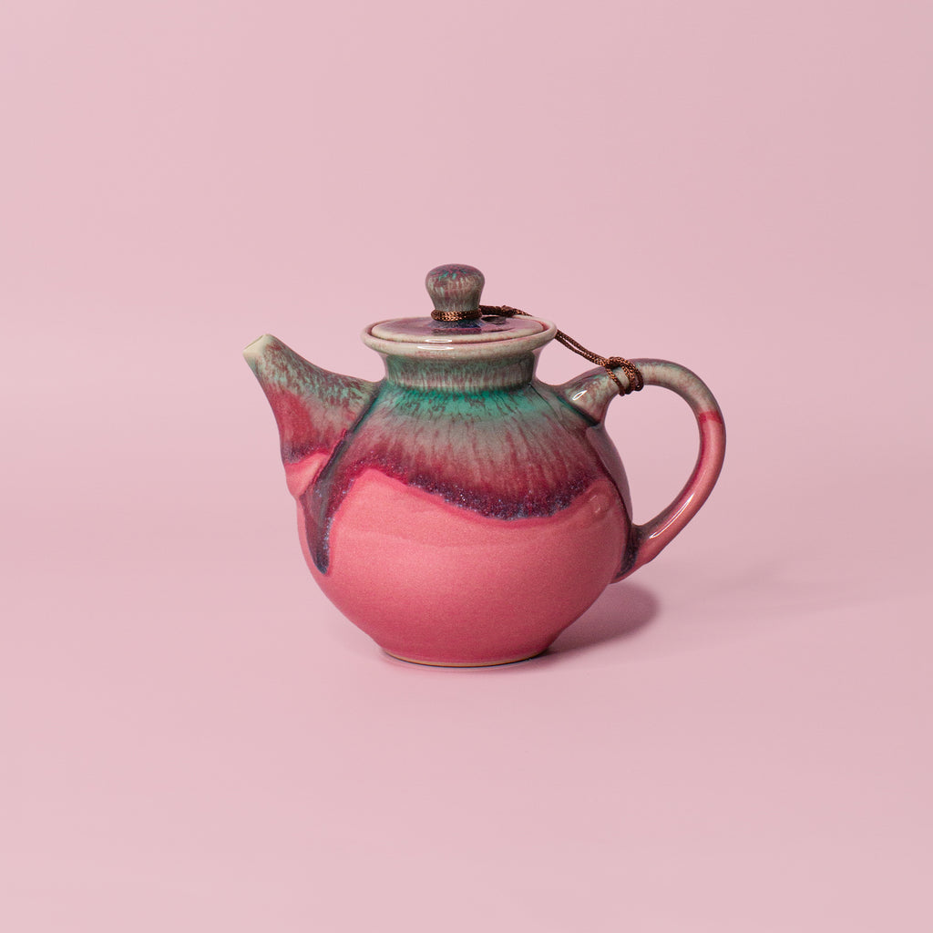 Pottery For The Planet Ceramic Teapot Small Beth Pink Flamingo