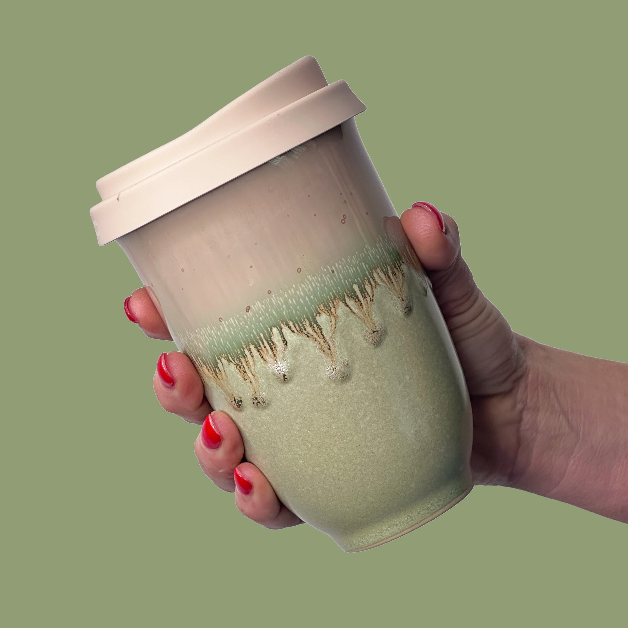 Rainforest Jasper Ceramic Travel Cup