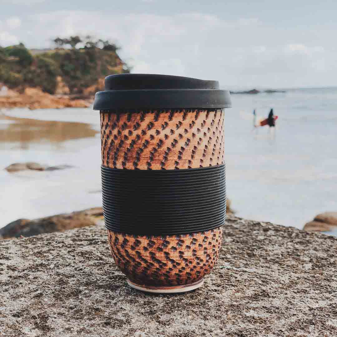 Pottery For The Planet Cup Rustic At The Beach With Heatband
