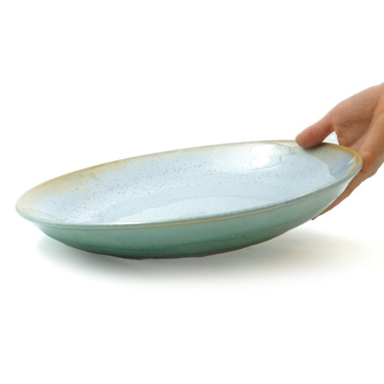 Pottery For The Planet Ocean Jasper Serving Plate Merlin With Hand