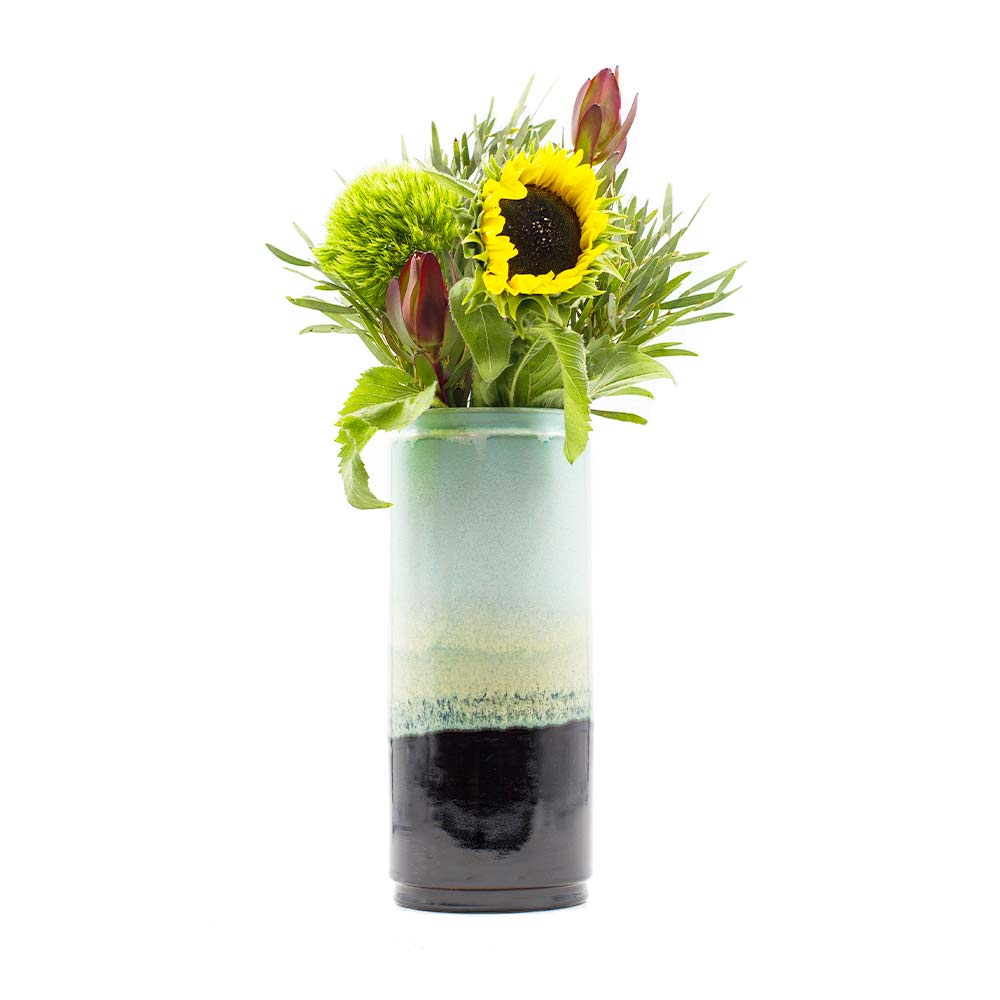 Green and black Ceramic Vase