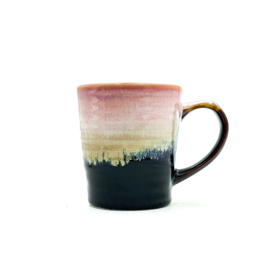 Pink and Dark Brown Ceramic Coffee Mug