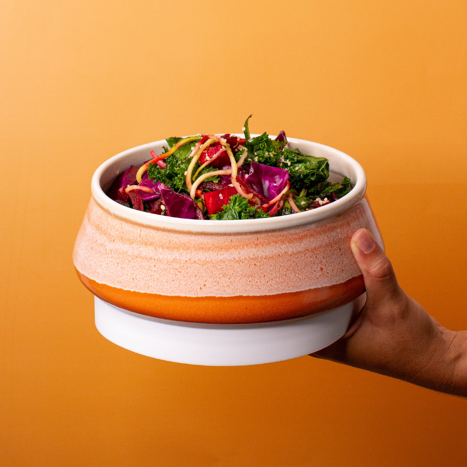 Orange Ceramic Travel Bowl