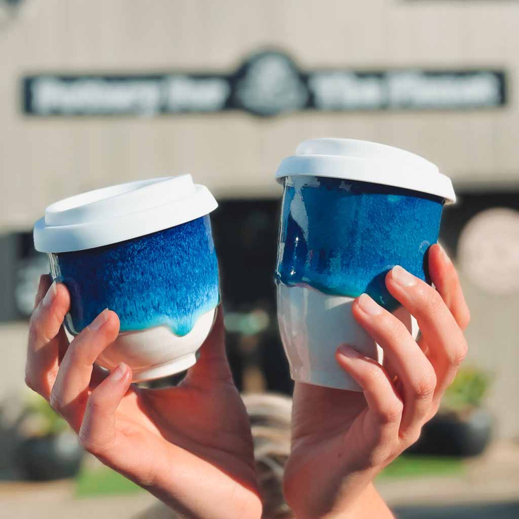 Blue Ceramic Cup moodshot