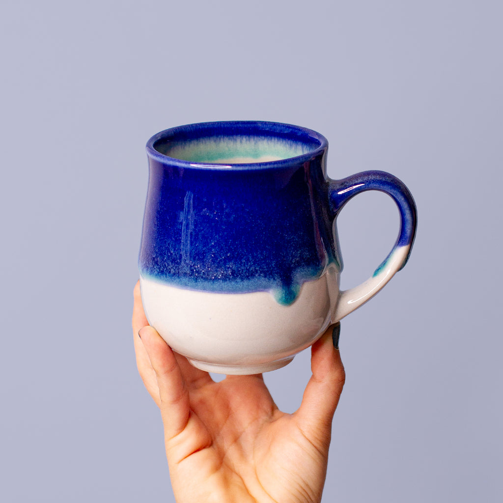 Blue and White Ceramic Mug