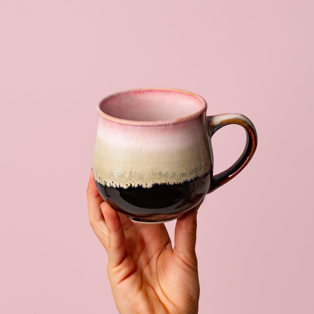 Medium Pink and brown Ceramic Mug