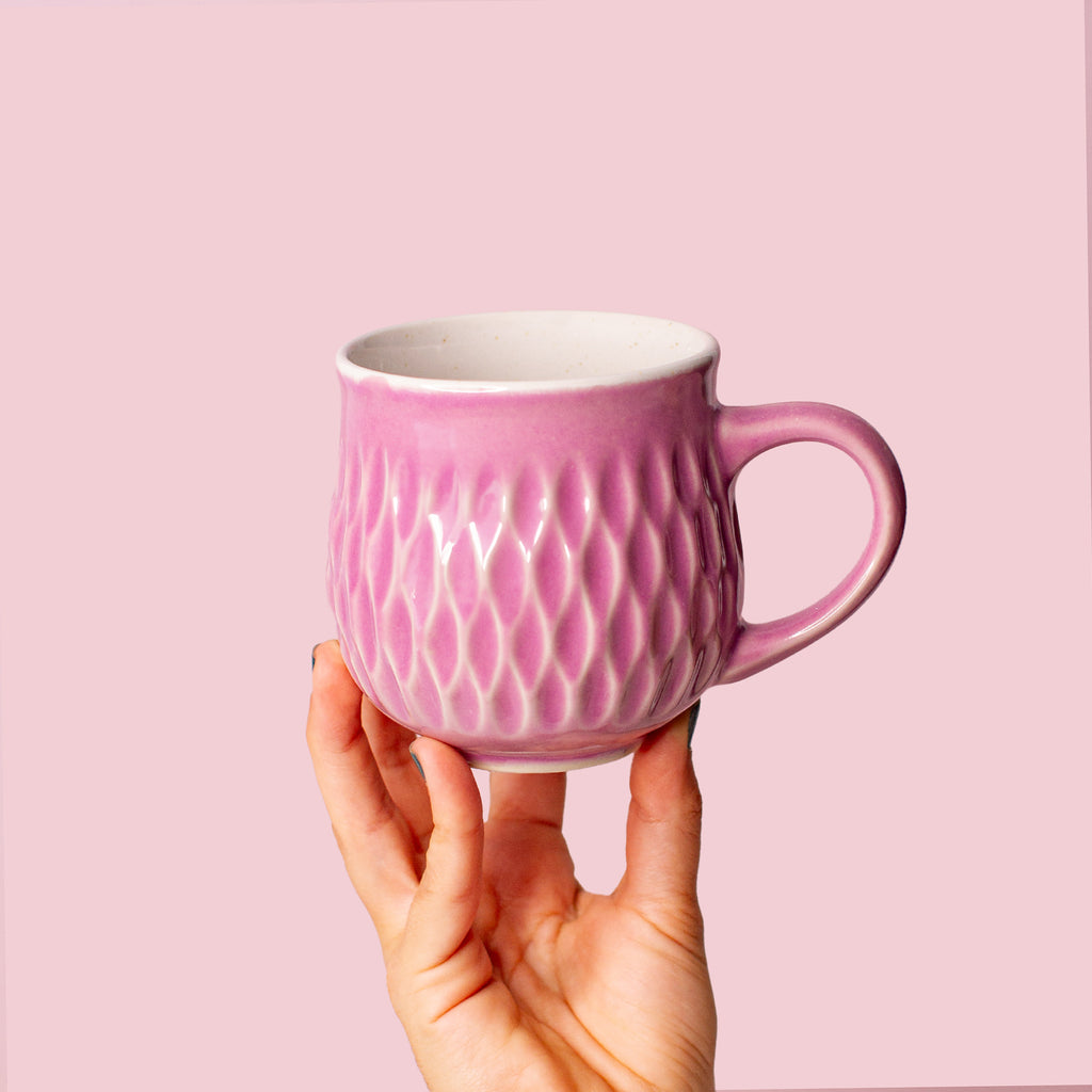 Lavender ceramic hug mug
