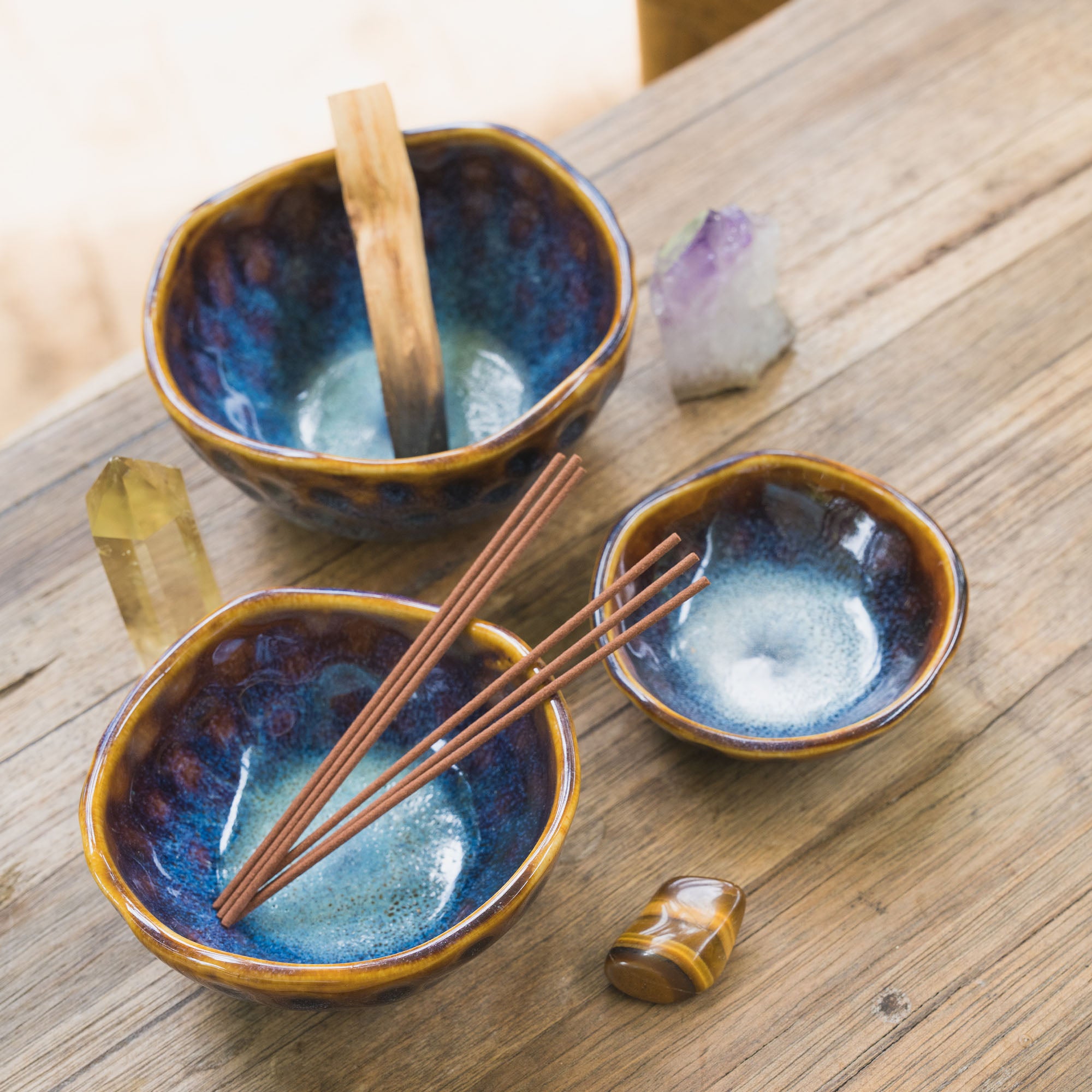 Nesting Dishes in Merlin glaze