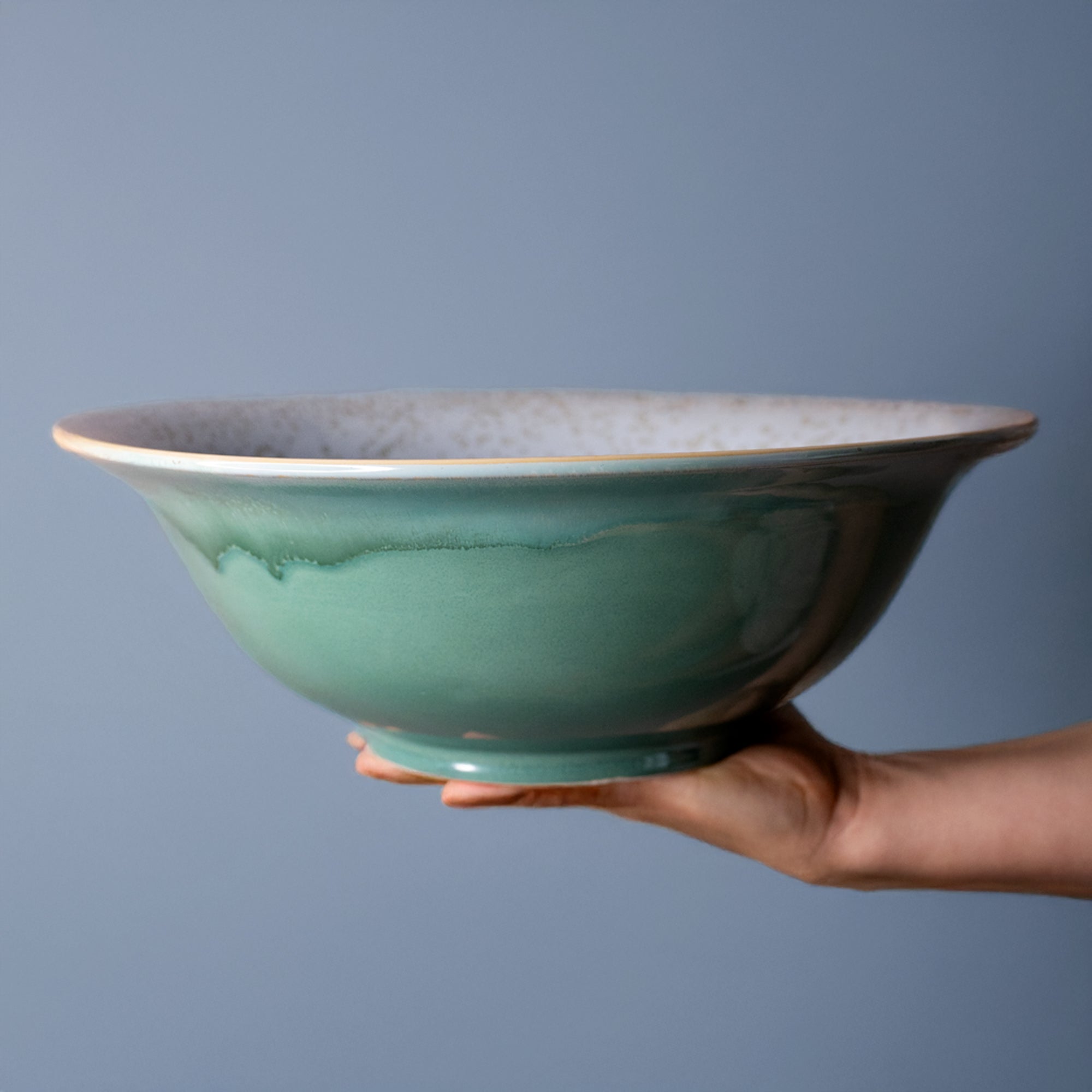 Potter For The Planet Salad Bowl Ocean Jasper