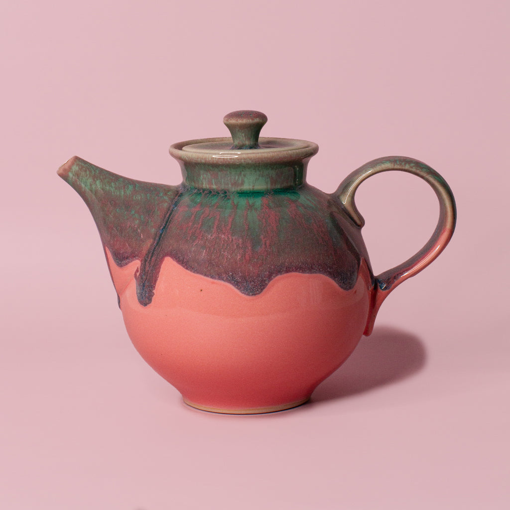 Pottery For The Planet Ceramic Teapot Beth Pink Flamingo