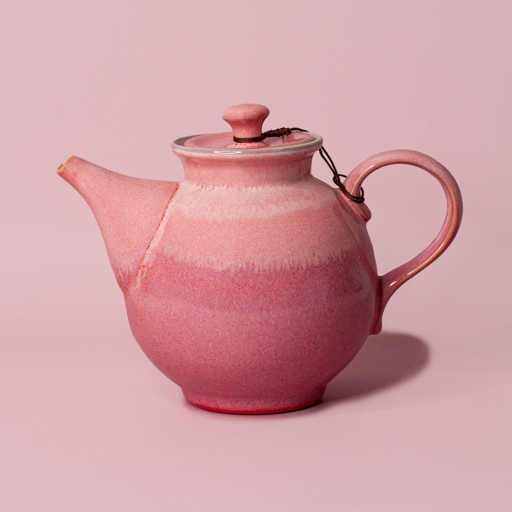 Pottery For The Planet Ceramic Teapot Beth Raspberry Beret