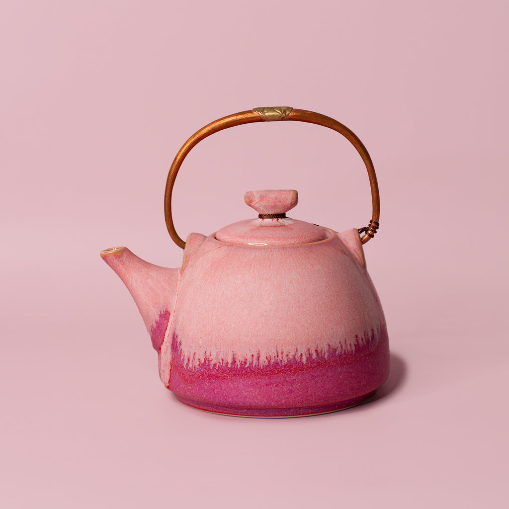 Pottery For The Planet Ceramic Teapot Alice Raspberry Beret