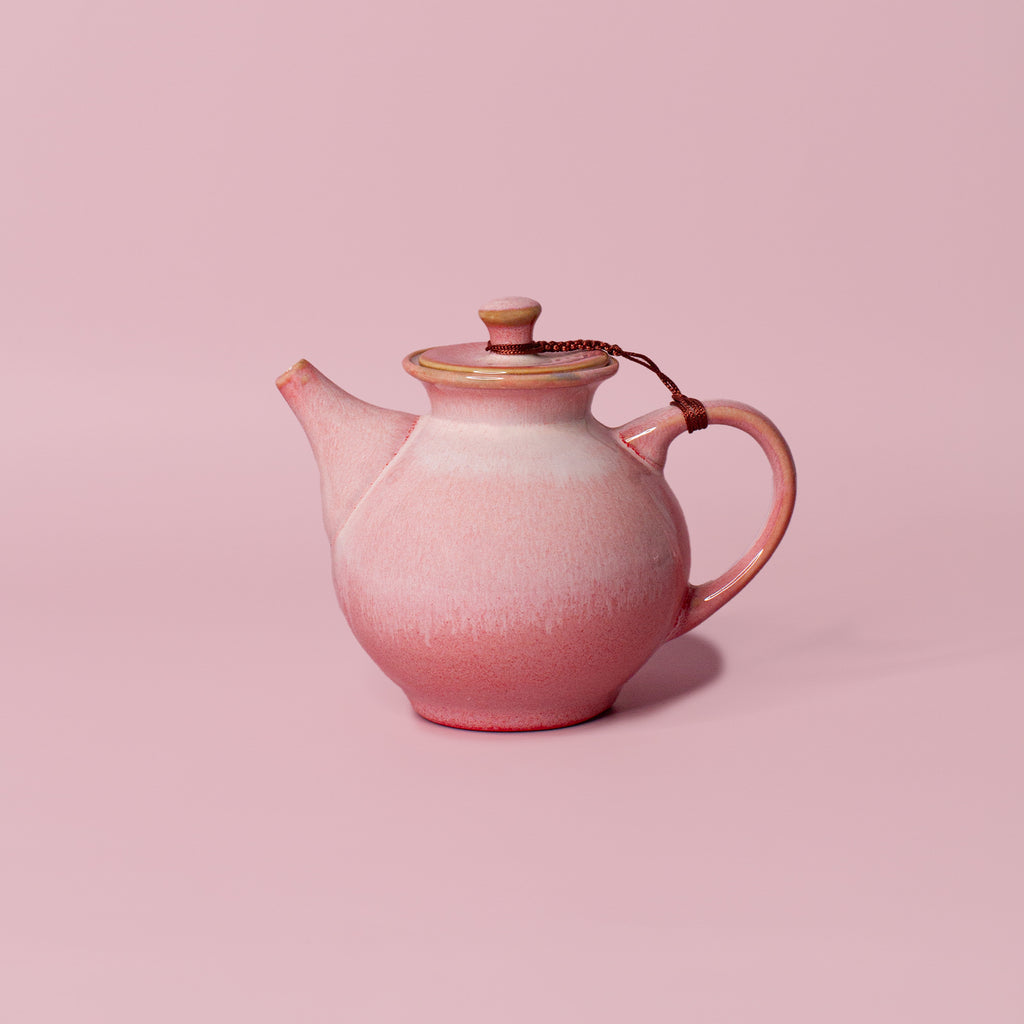 Pottery For The Planet Ceramic Teapot Small Beth Raspberry Beret