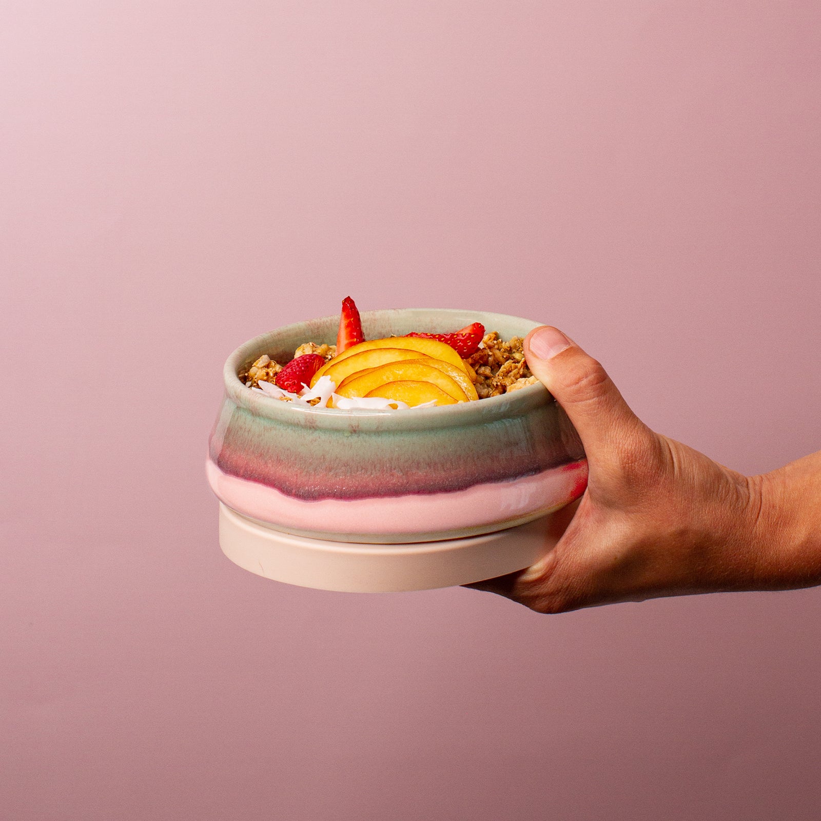 Pink Flamingo Ceramic Travel Bowl