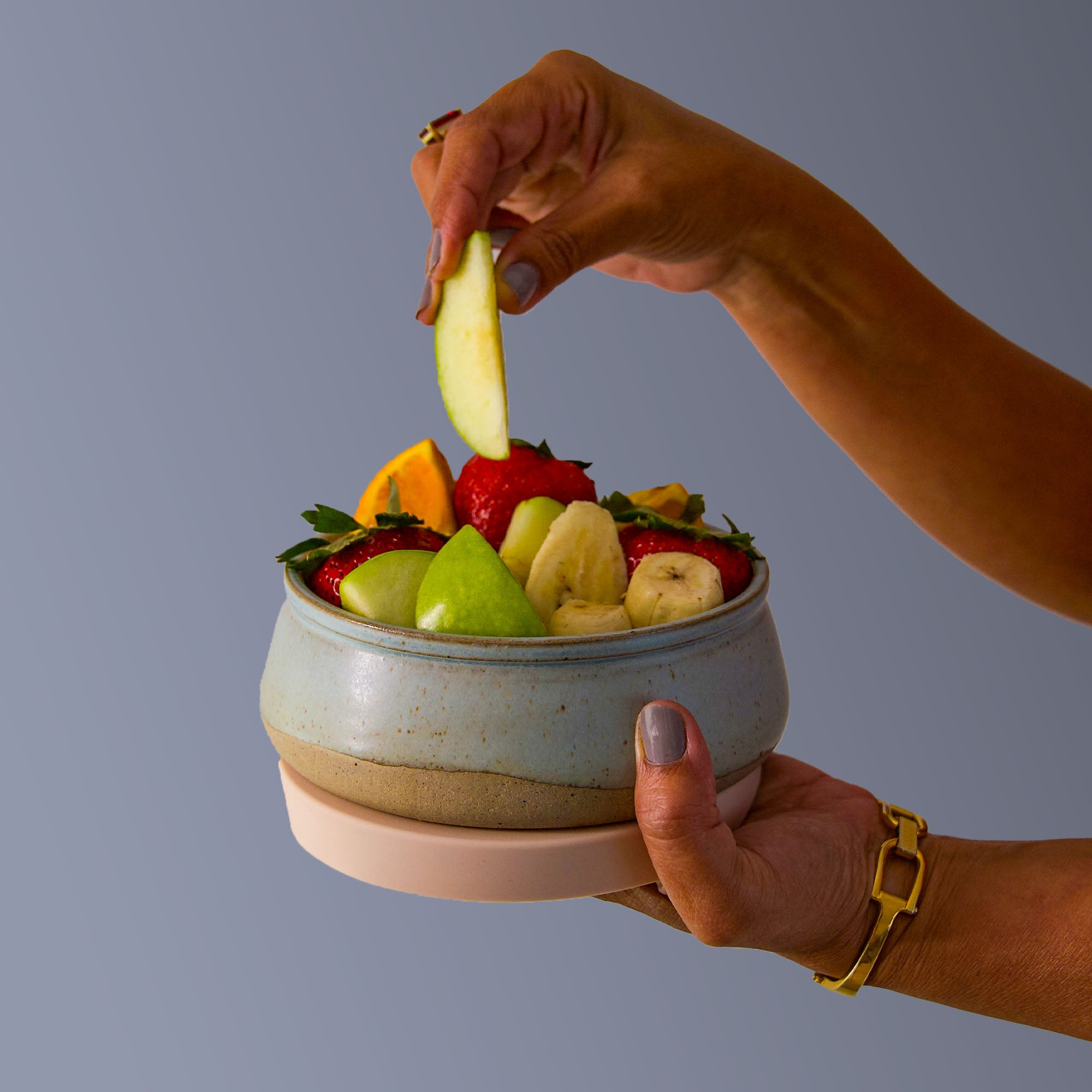 Silvermist Travel Bowl filled with food