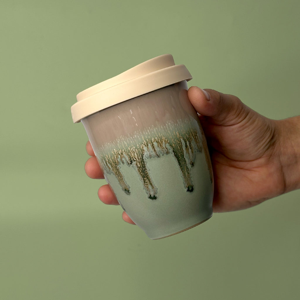 Rainforest Jasper Ceramic Travel Cup