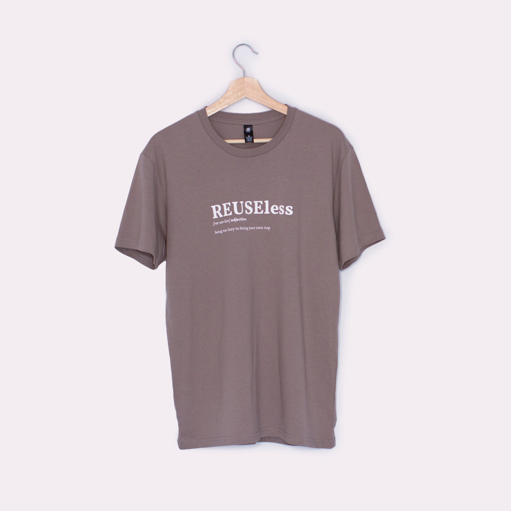 Grey Cotton Tshirt with Sustainability quote