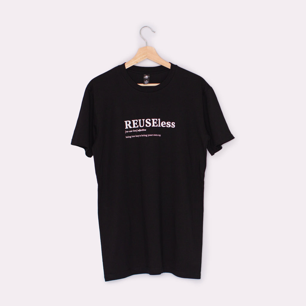 Black Cotton Tshirt with Sustainability quote