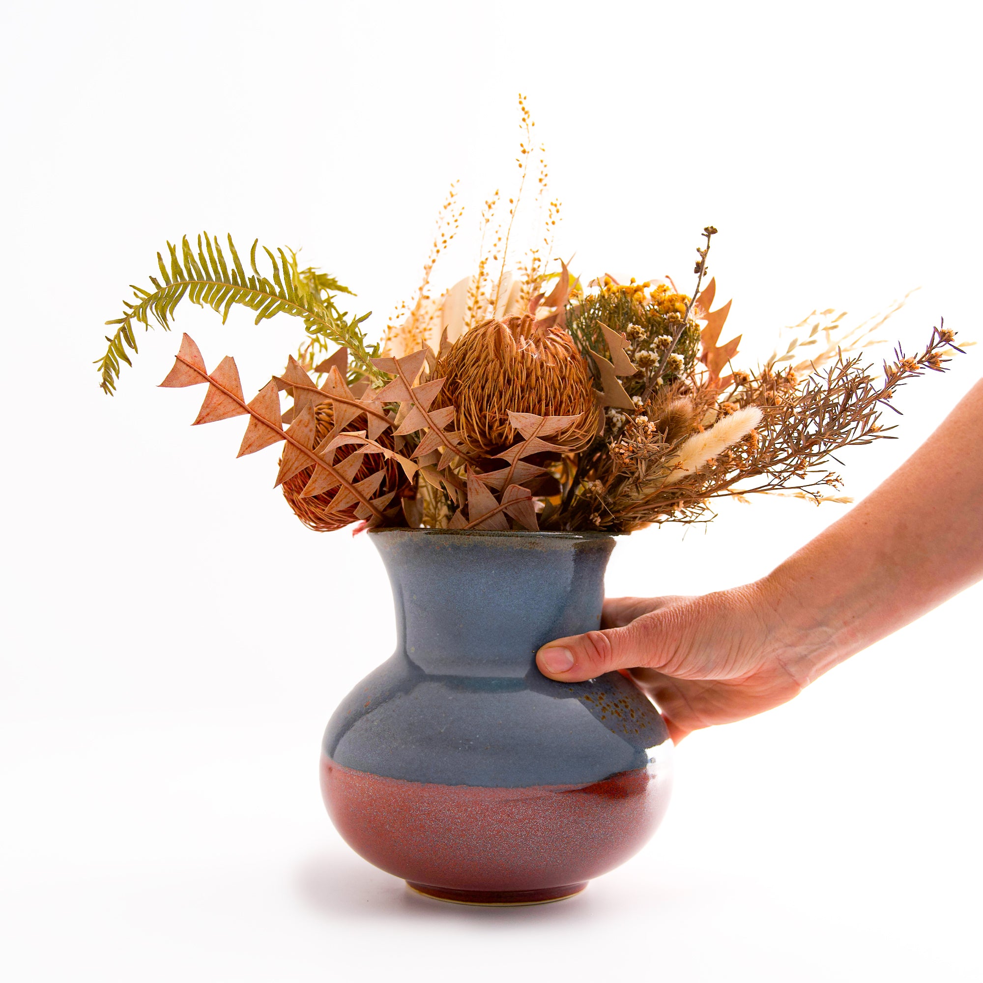 Blue and red vase