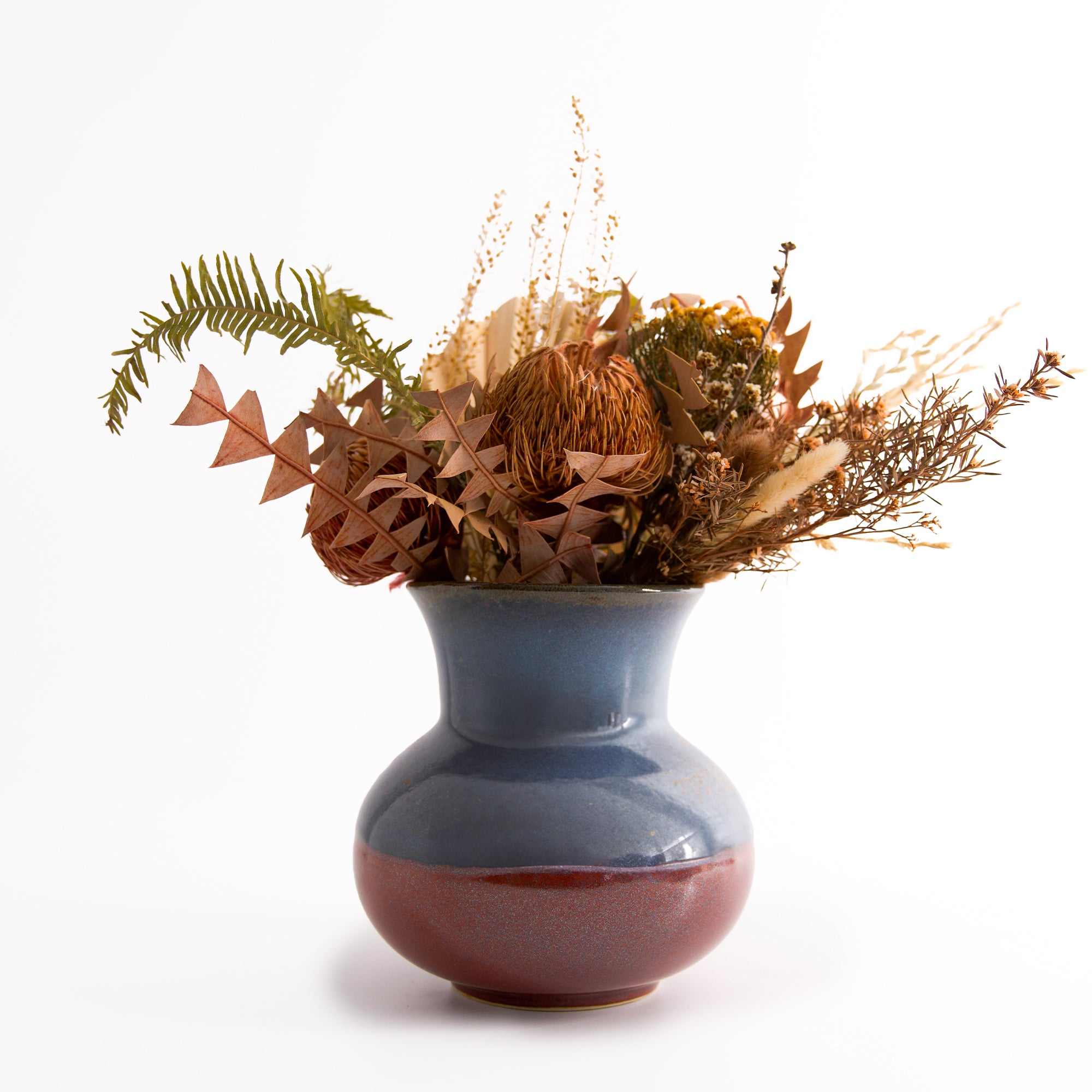 Blue and red vase