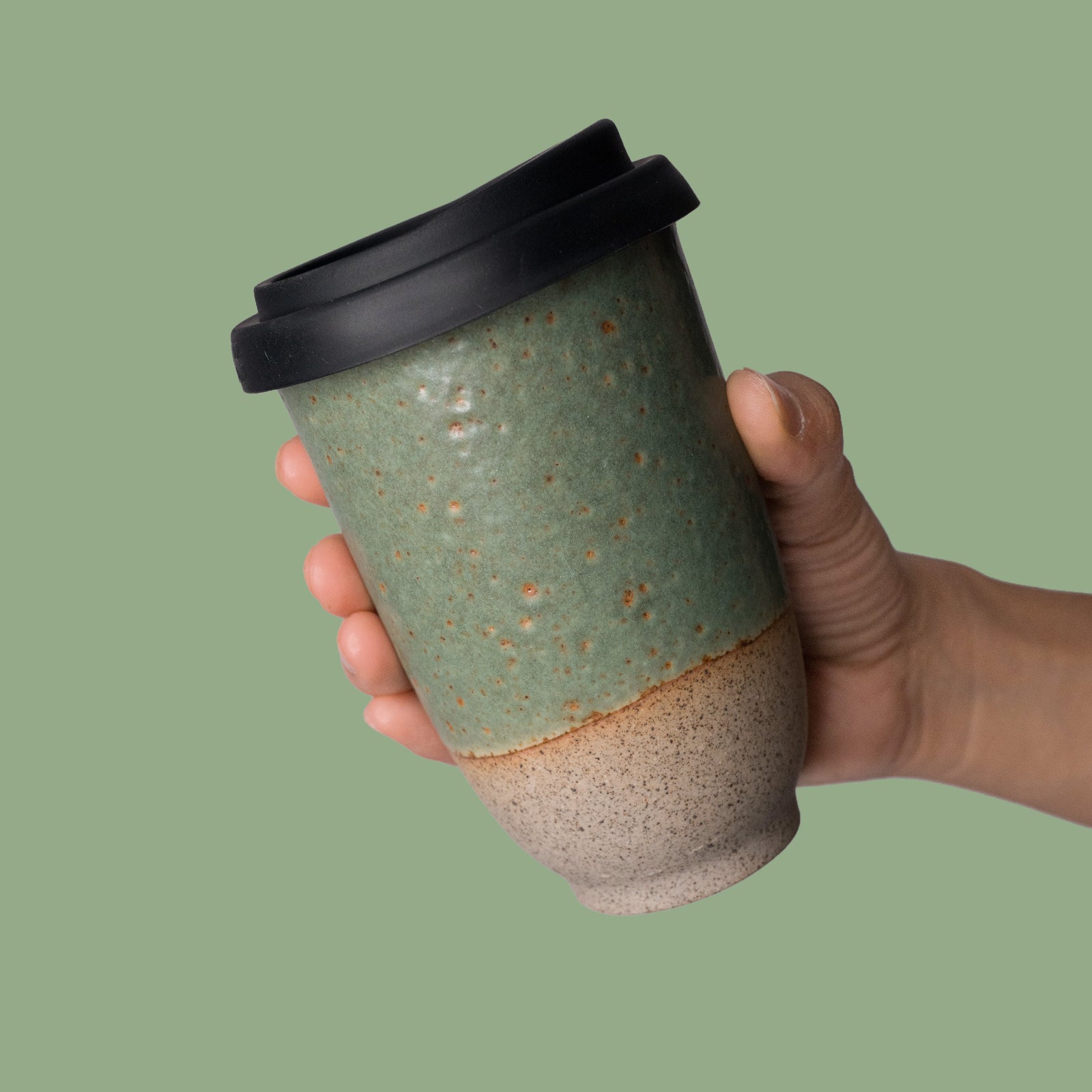 Forest Moss Ceramic Travel Cup