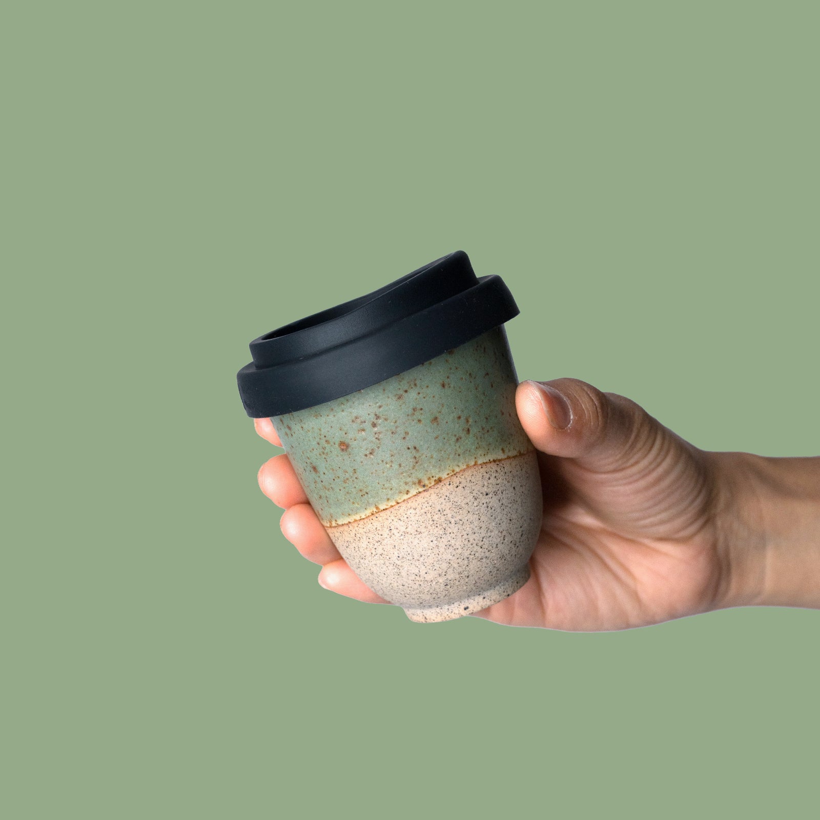 Forest Moss Ceramic Travel Cup