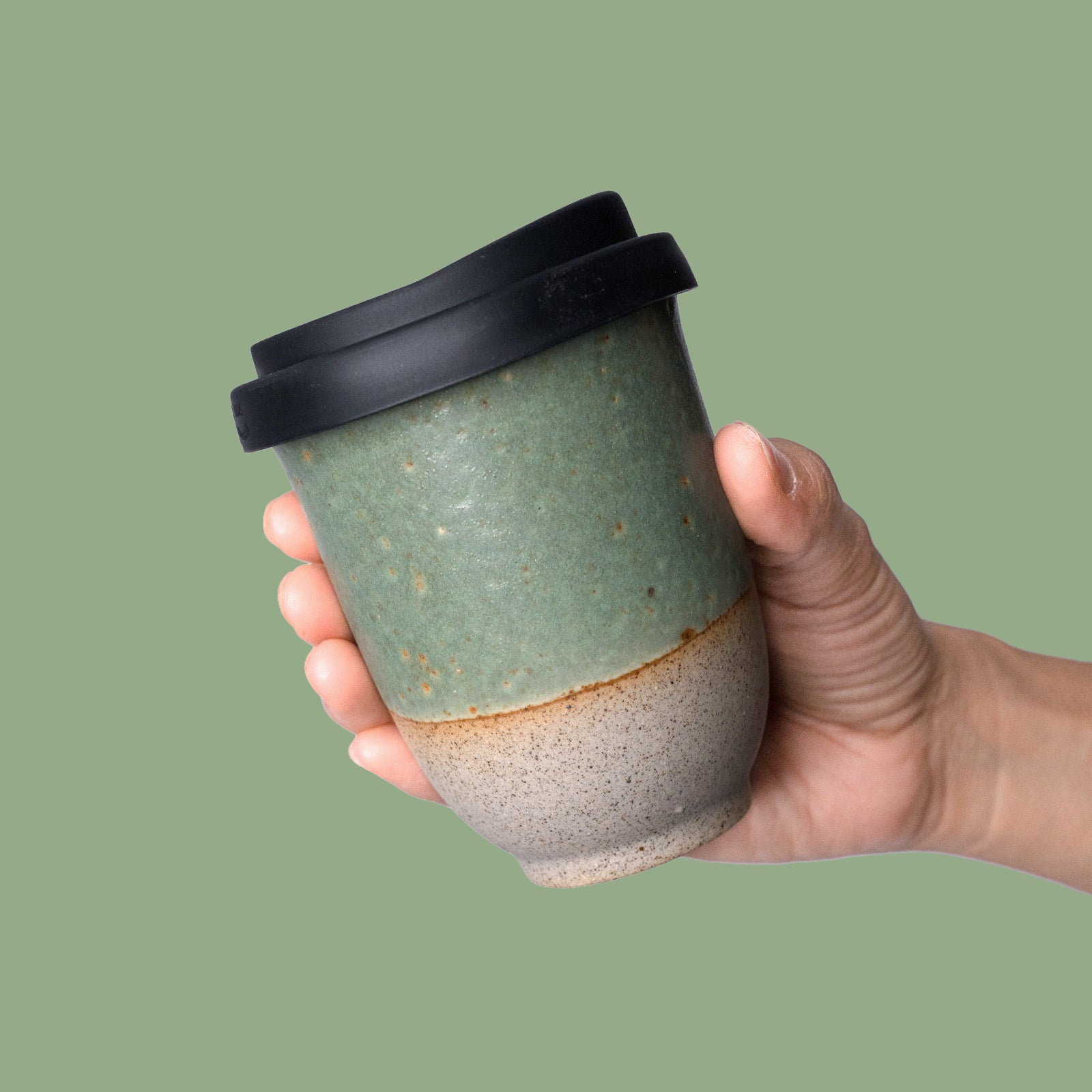 Forest Moss Ceramic Travel Cup