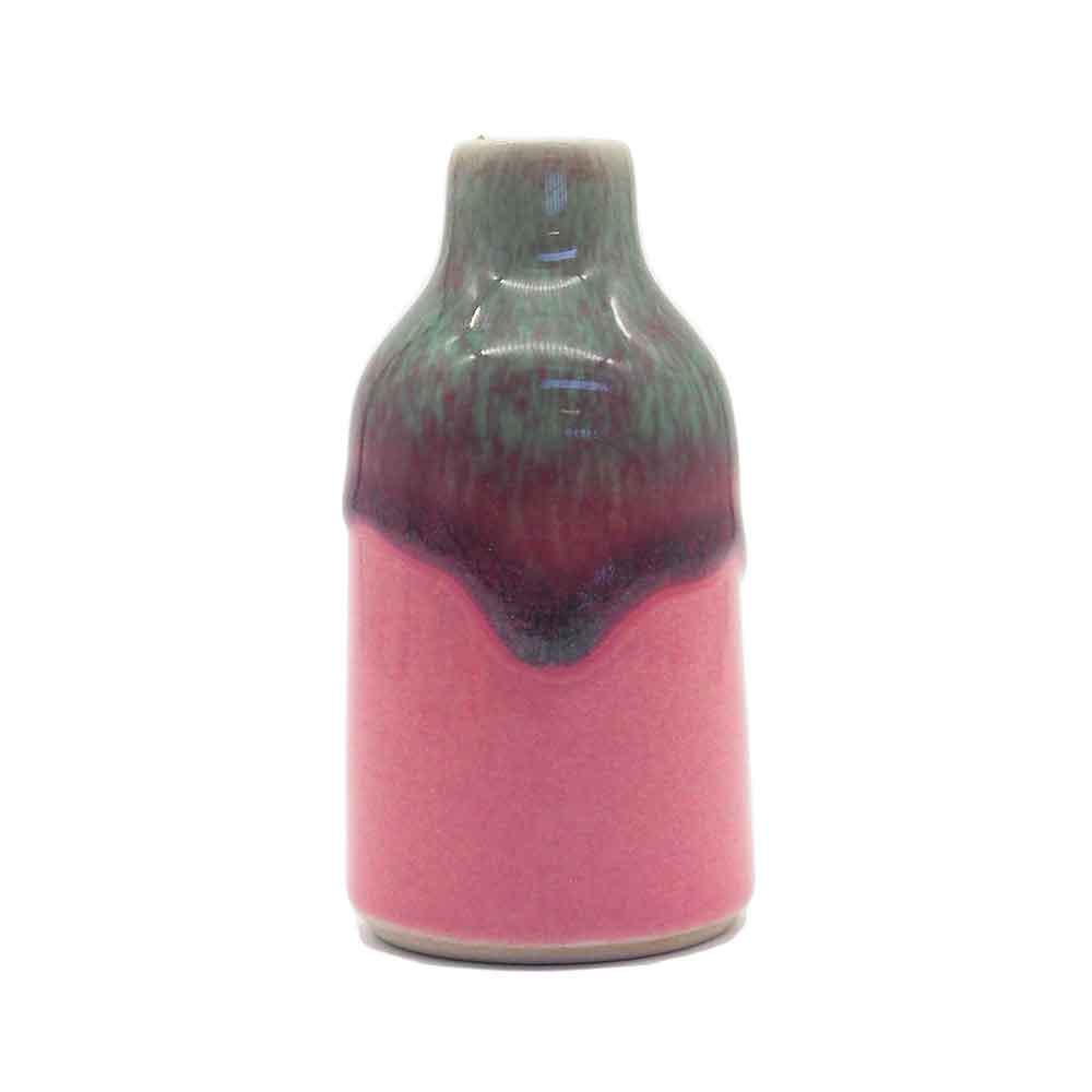 Pink And Green Ceramic Bud Vase