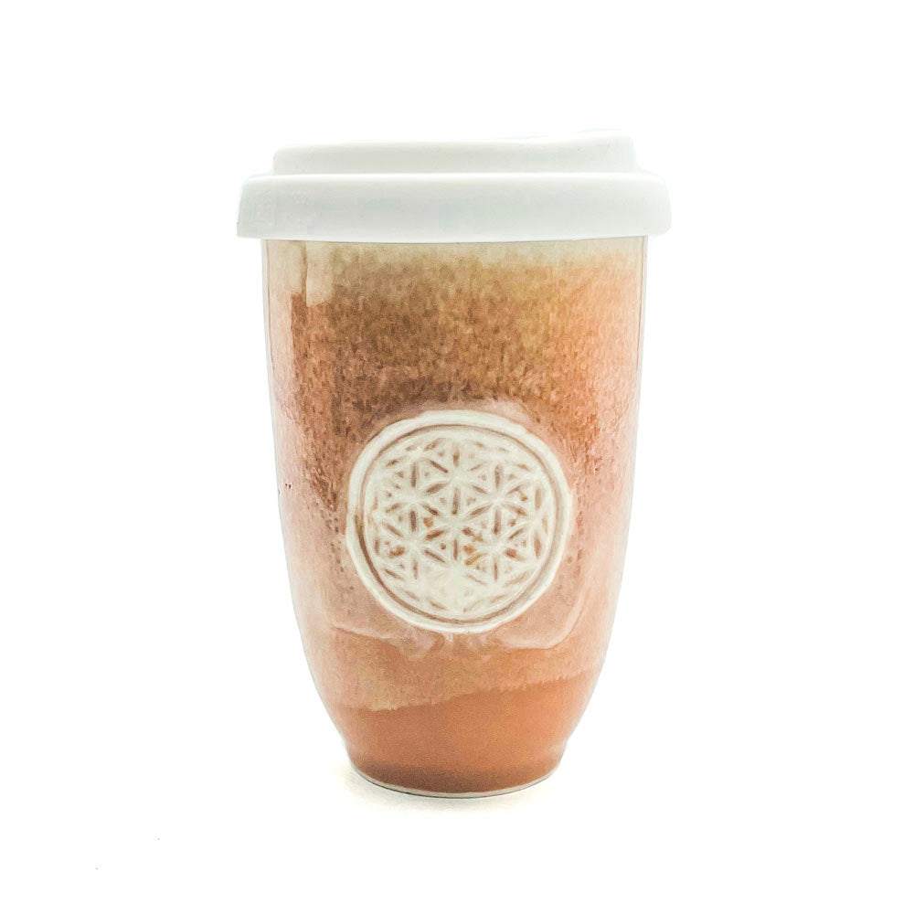 Pottery For The Planet Cup Desert Ochre Flower Of Life 12oz
