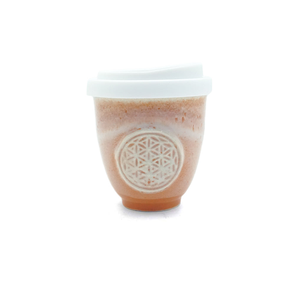 Pottery For The Planet Cup Desert Ochre Flower Of Life 6oz