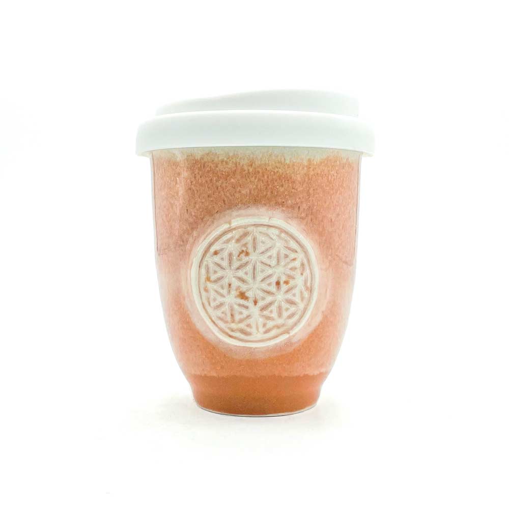 Pottery For The Planet Cup Desert Ochre Mandala  8oz