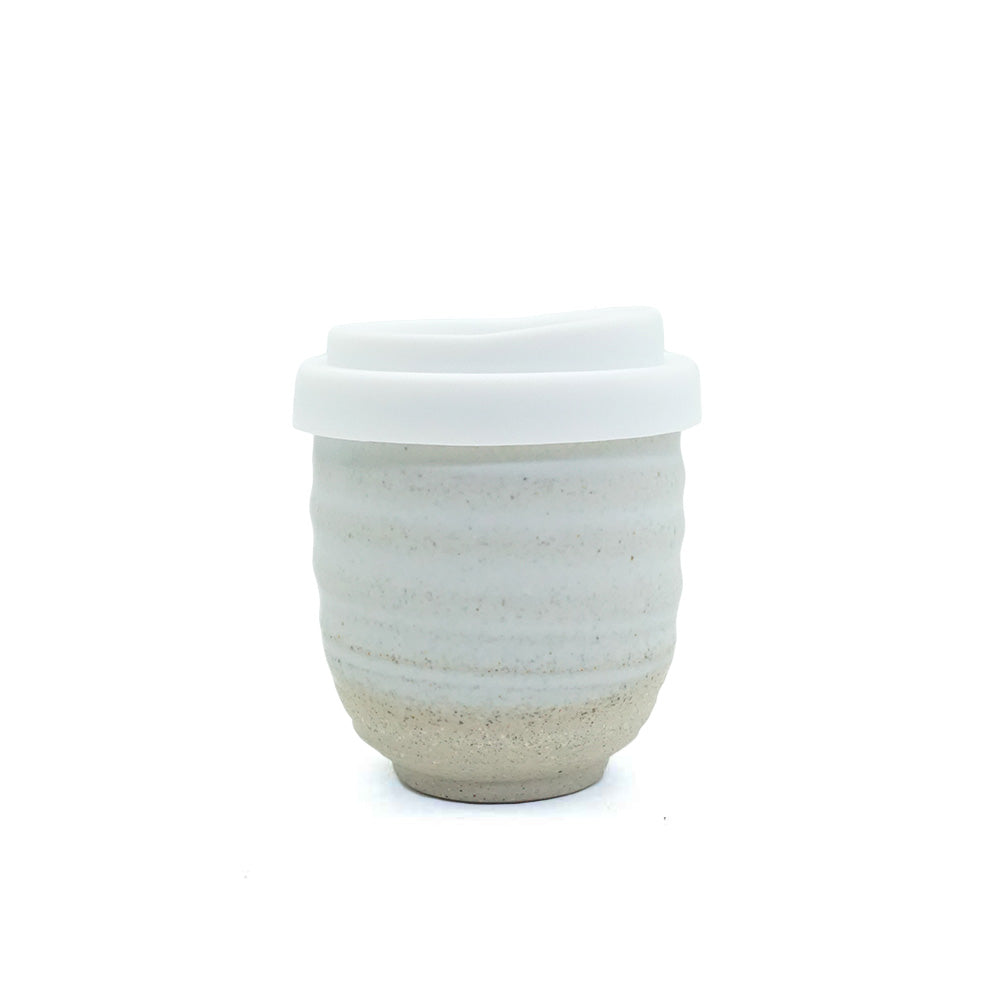 White Ceramic Keep Cup Ripple 4oz Piccolo Cup