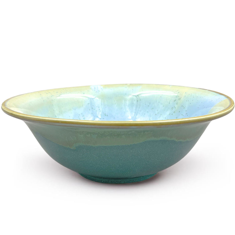 Ocean Blue Large Ceramic Salad Bowl