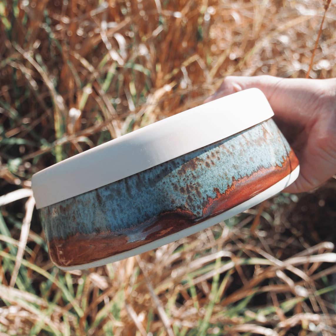 Gumnut Travel Bowl In grass Close up