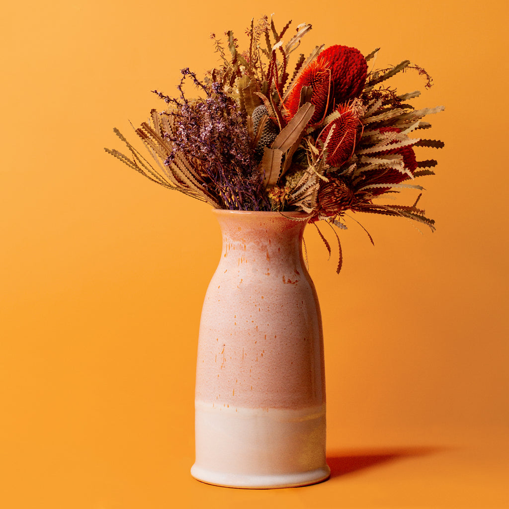 peach ceramic vase