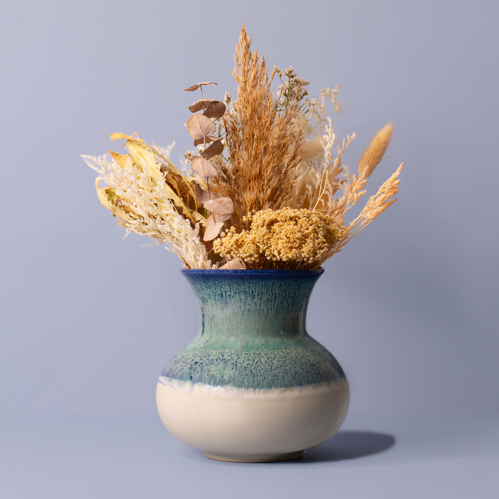 Blue and White Large Ceramic Vase