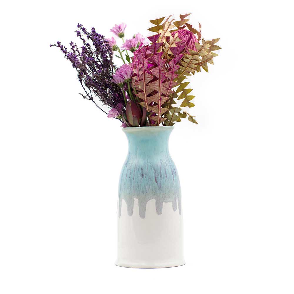 Blue white and purple Ceramic Vase