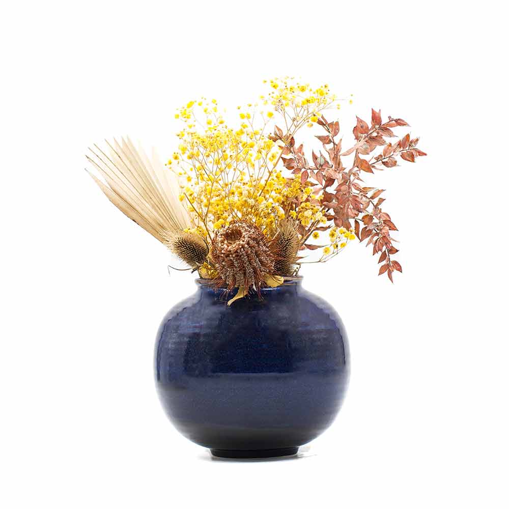 Navy Ceramic Vase