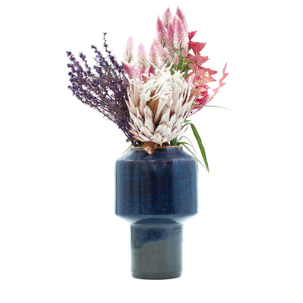 Navy Blue Ceramic Vase