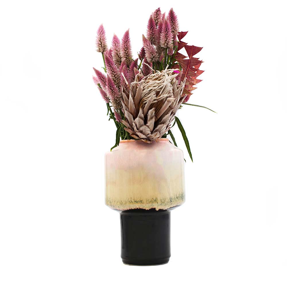 Pink and brown Ceramic Vase