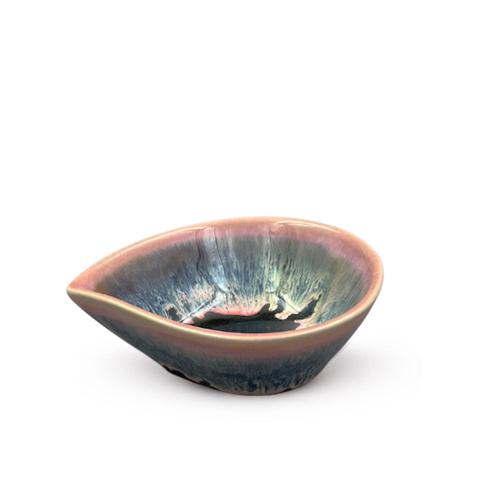 Pink and Dark Brown Ceramic Pinch Bowl 