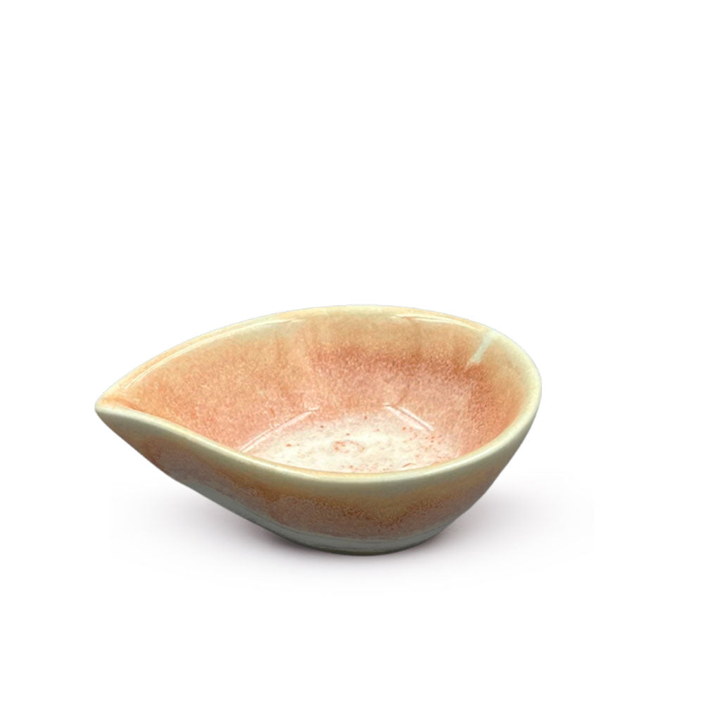 Coral and cream Ceramic Pinch Bowl 