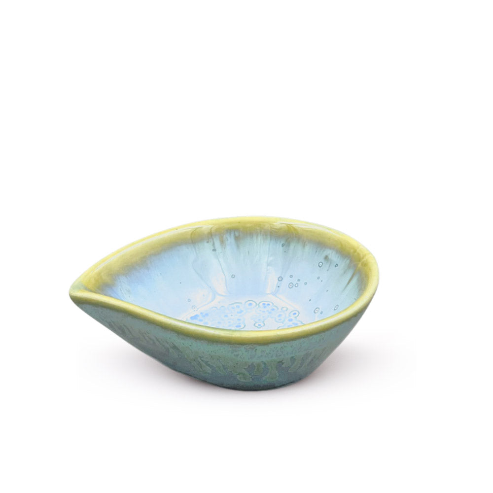 Blue and Green Ceramic Pinch Bowl 
