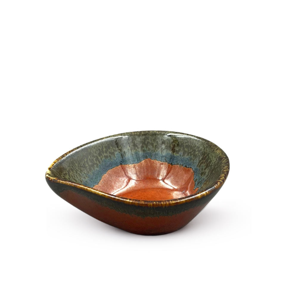 Green Blue and Red Ceramic Pinch Bowl 
